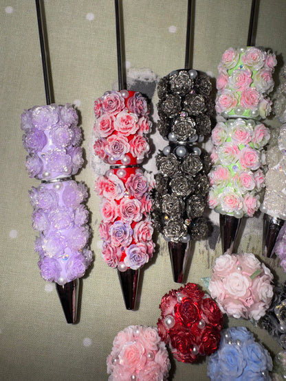 Full Pearl/Rose/Diamante & Heart Pens
