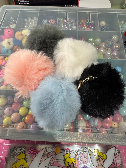 Round Pom Pom Keyrings / Bag Charms