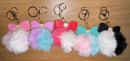 Pom Pom with Bow Bag Charms / Keyrings
